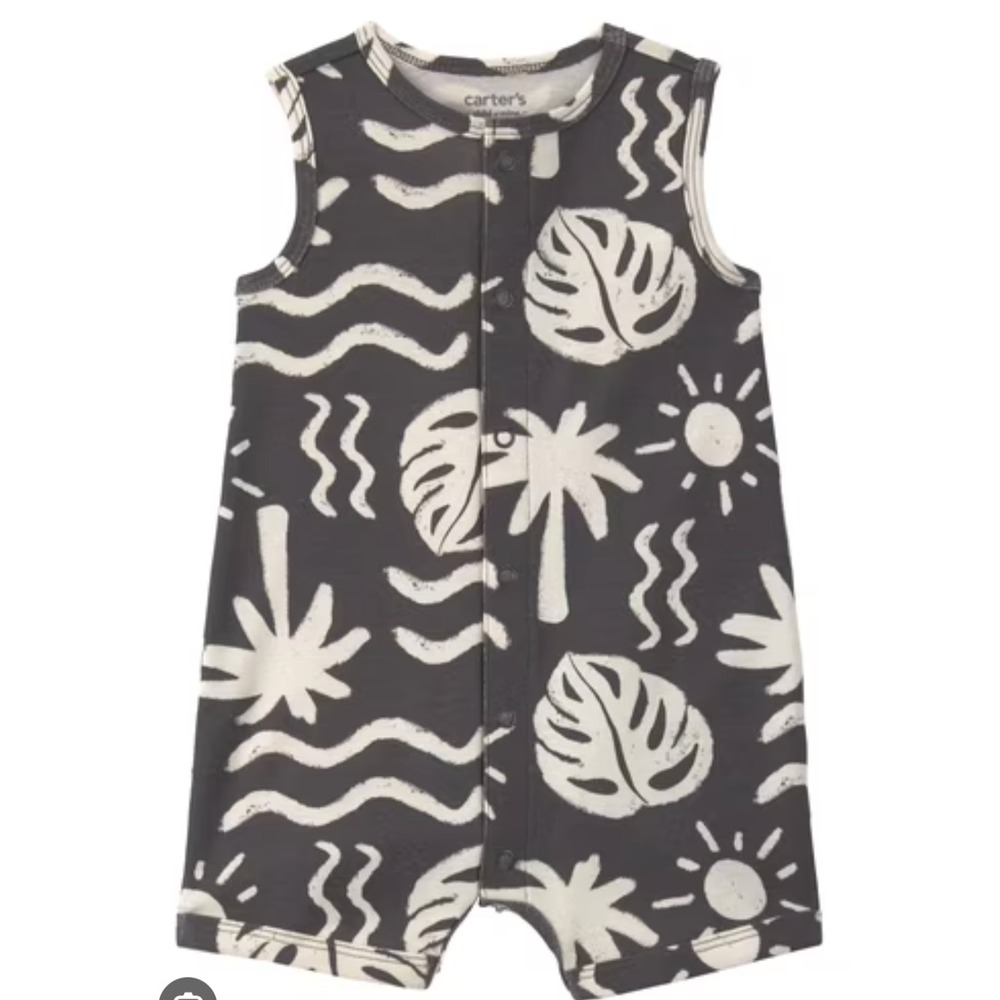 Baby boys Carter's outfit size 3-6 months gray palm trees